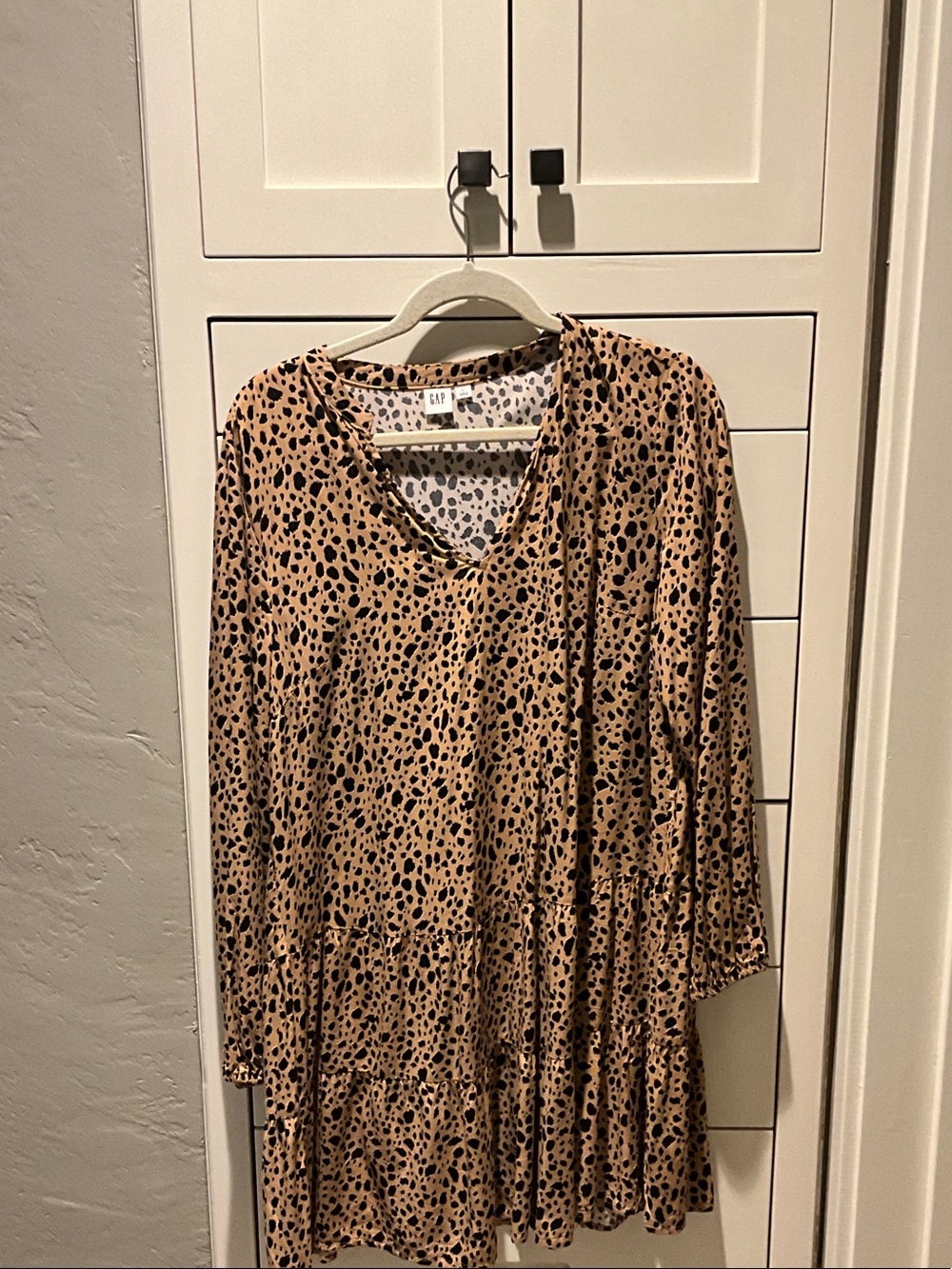 GAP Tan and Black Leopard Print dress